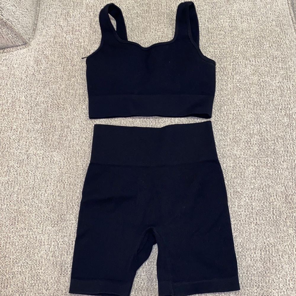 Ribbed work out set